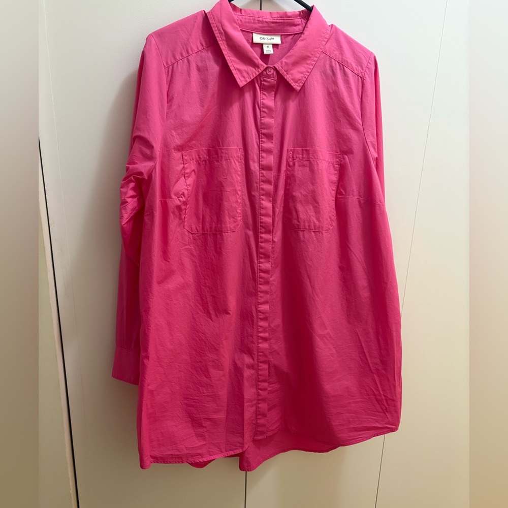 On 34th Oversized Women’s Hot Pink Shirt